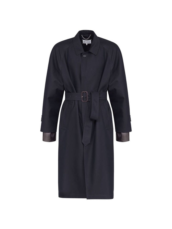 Cotton Blend Belted Trench Coat