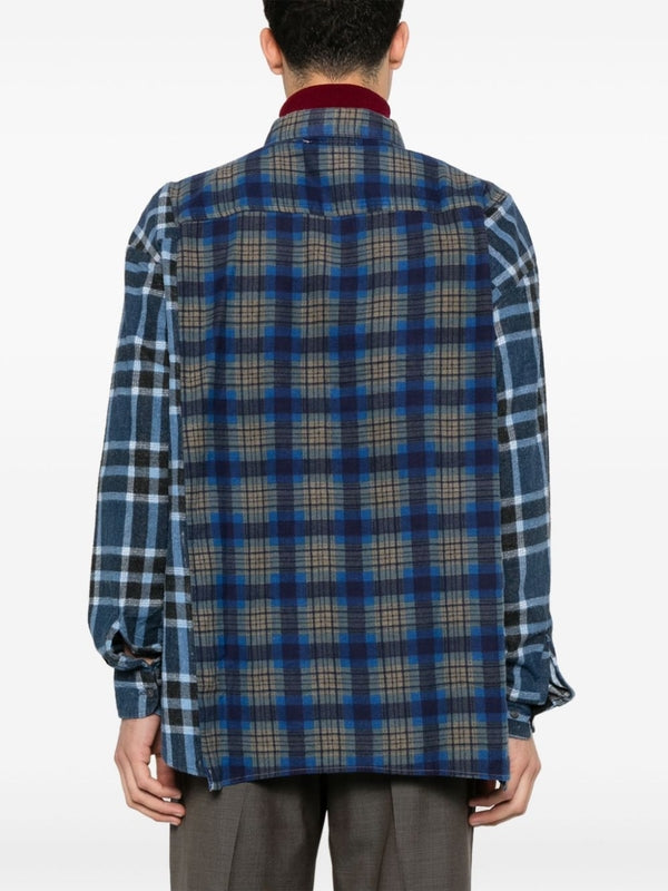 Patchwork Check Pattern Shirt