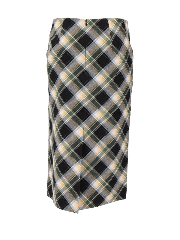 shushu/tong Back-Slit Check Skirt