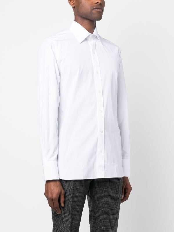 White Cotton Long Sleeve Shirt