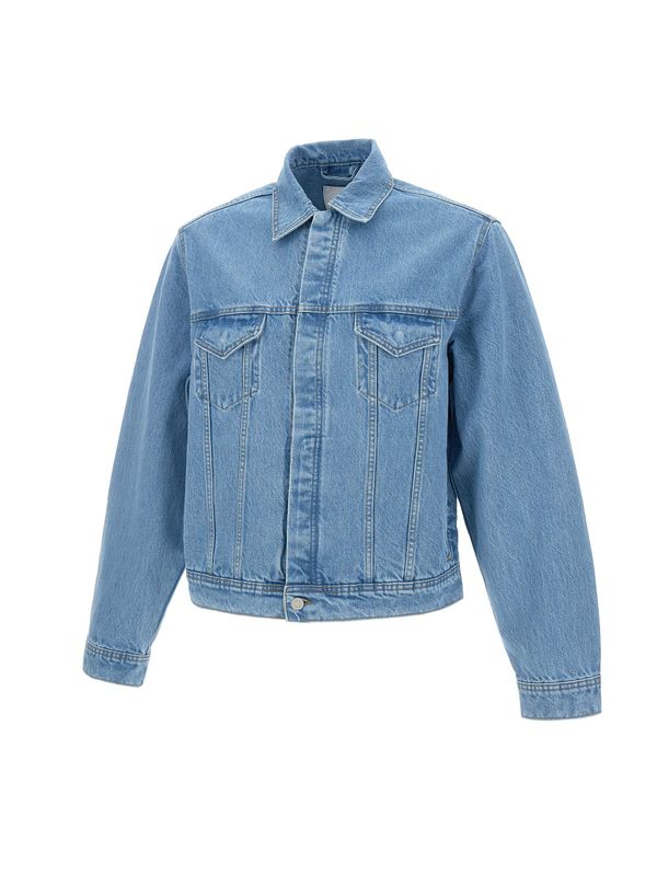 Back Logo Printed Cotton Trucker Jacket