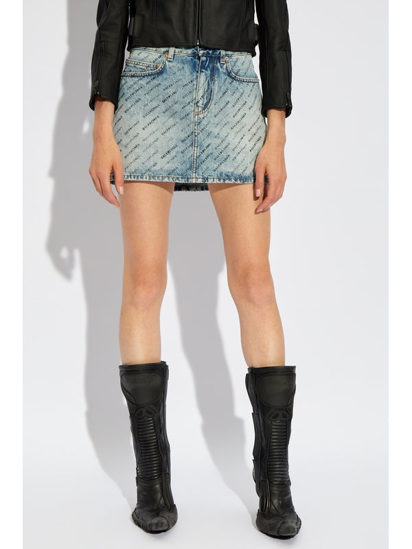 Allover Logo
  Denim Mini Skirt