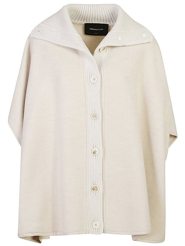 Beige Wool Blend Cape