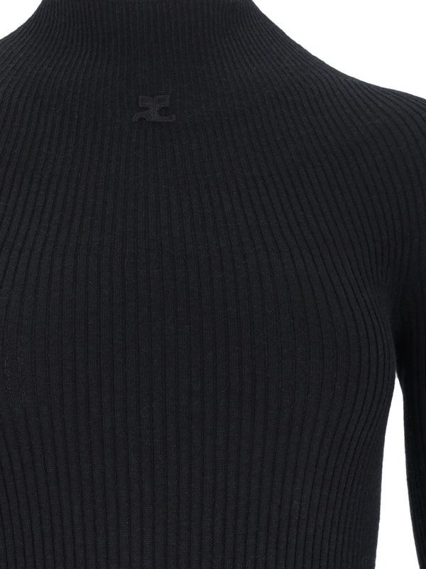 Courrèges - Logo Ribbed Cotton Dress - Jente