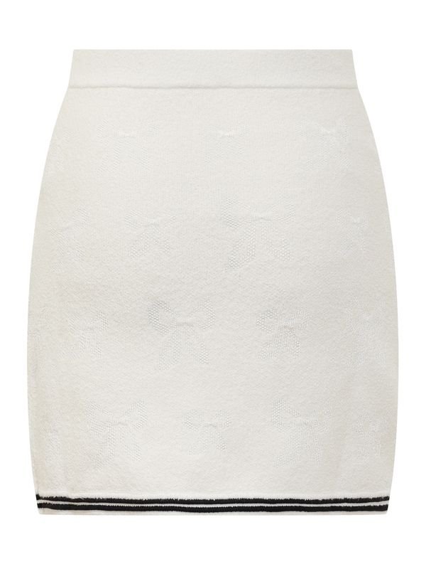 Bow Jacquard Mini Skirt