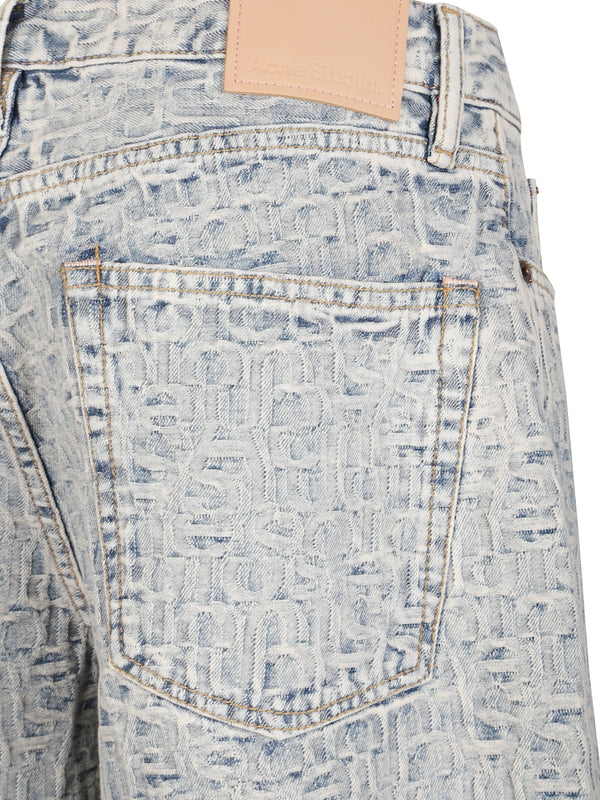 1981F Monogram Embossed Denim Pants