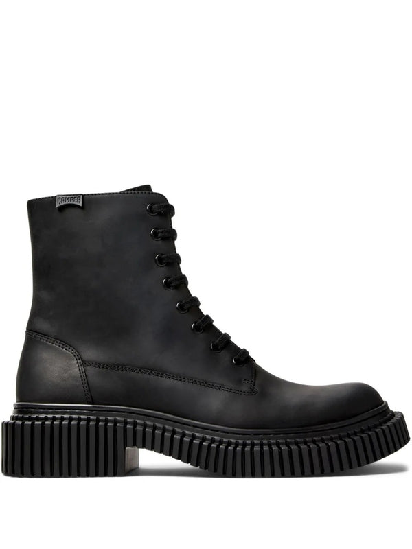 Camper Black Lace-Up Boots