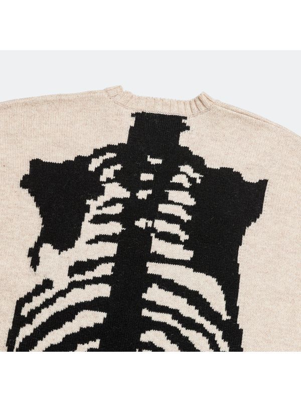 Bone Jacquard Wool Knit