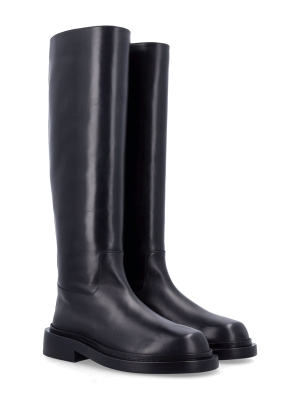 Black Leather High Boots