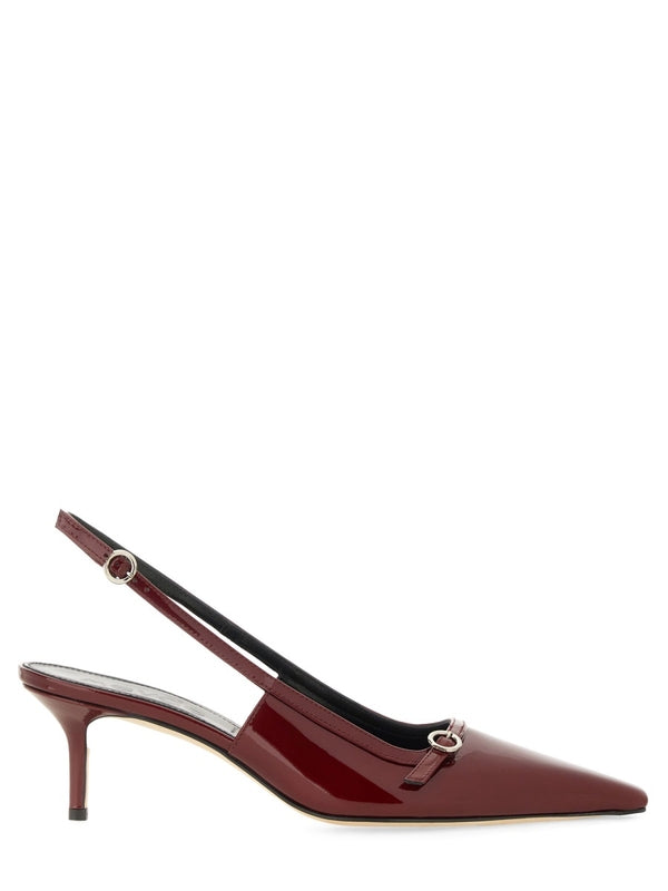 Burgundy Calfskin Slingback Heel