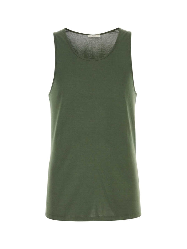 Crew-neck Cotton Sleeveless