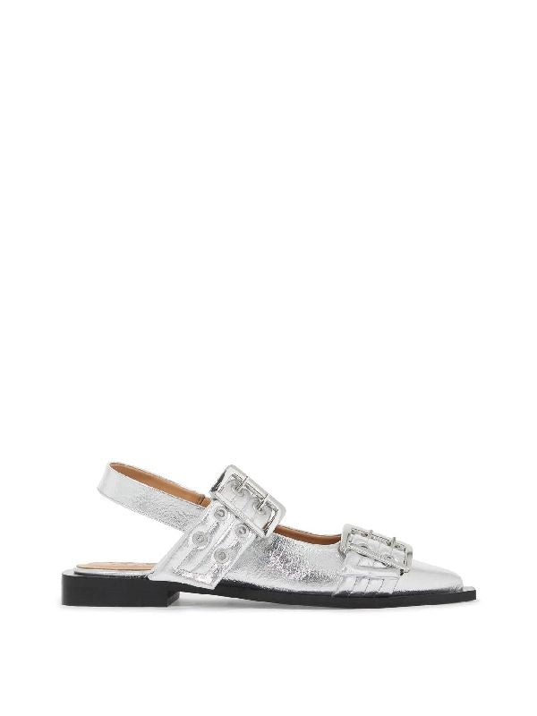 Metallic Slingback Flat Sandals - Jente