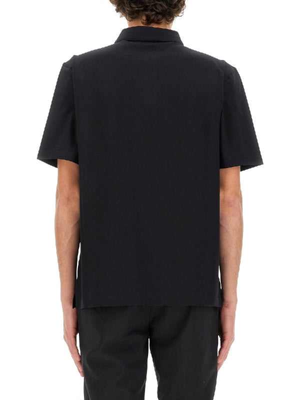 Black Cotton Polo Shirt