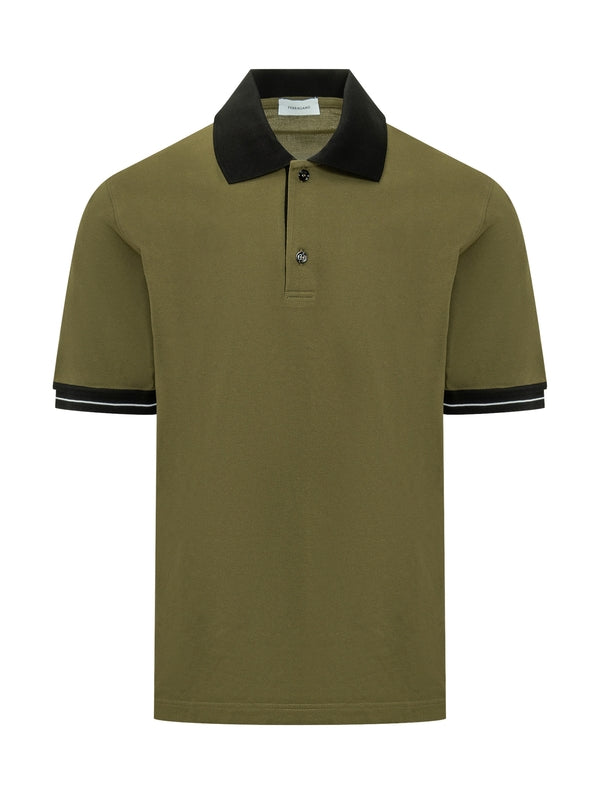 Collar Sleeve Detail Cotton Polo Shirt