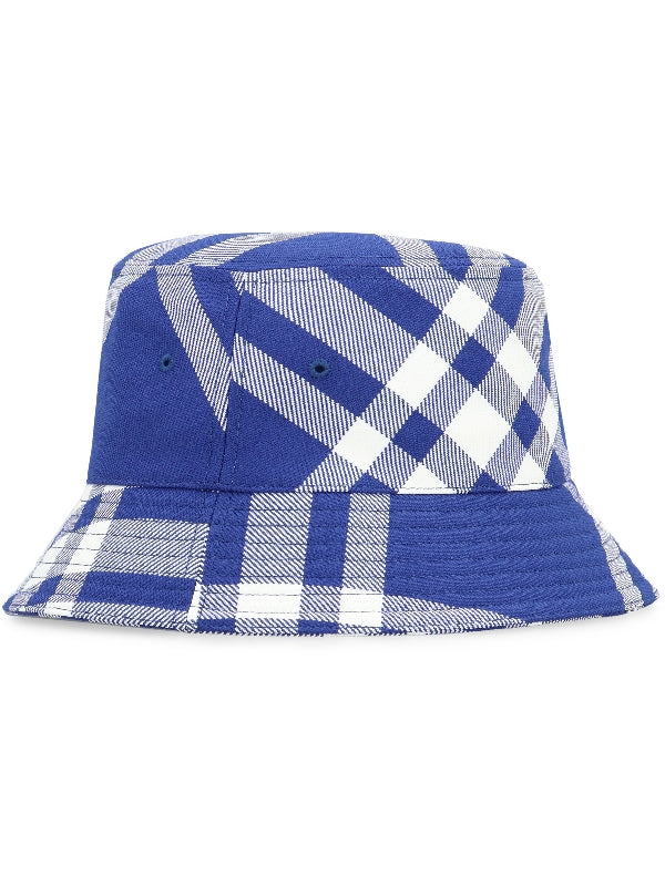 Check Wool Blend Bucket Hat