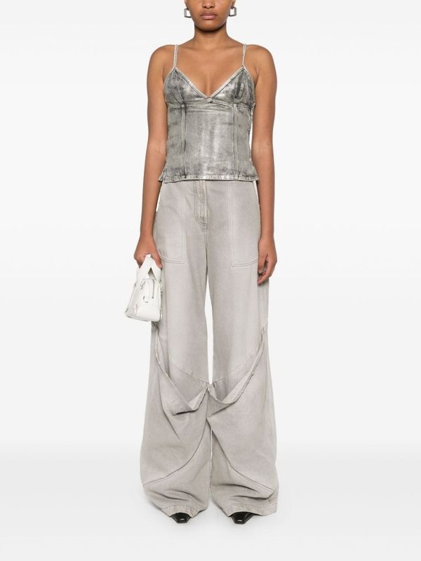 Side Zipper
  Denim Sleeveless Top