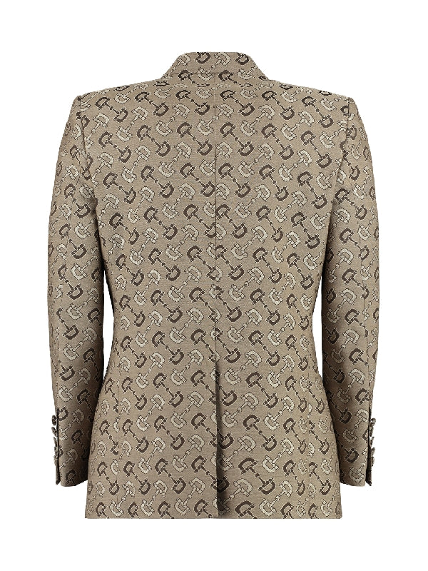 Allover Horsebit Cotton Wool Jacket