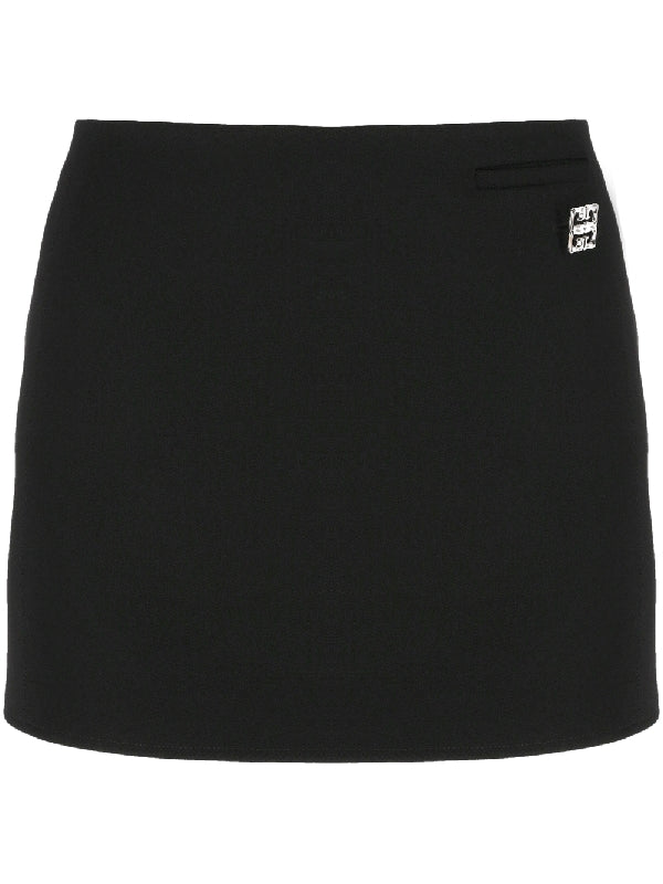 4g Logo Wool Mini Skirt