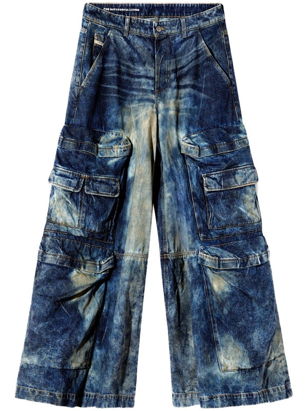 Wide Cargo Denim Pants