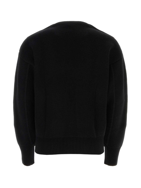 Button Shoulder Cocoon Silhouette Knit