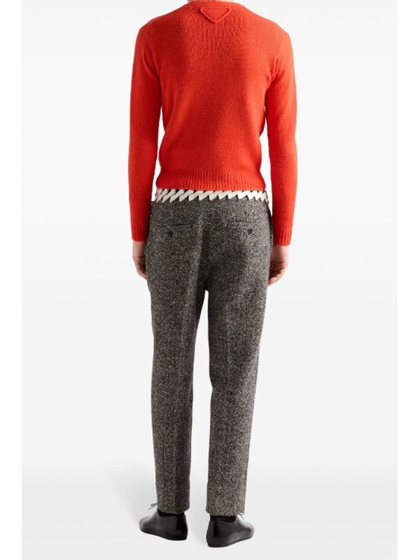 バックトライアングルパッチカシミアカーディガン