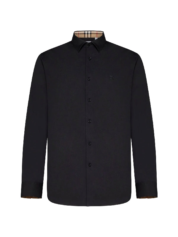 Black Cotton Blend Shirt