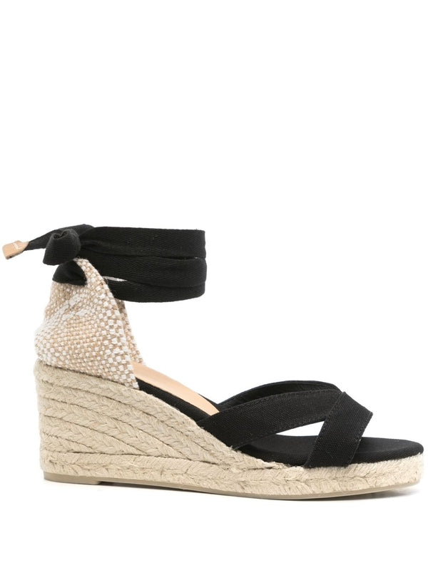 Castaner Black Wedge Sandals
