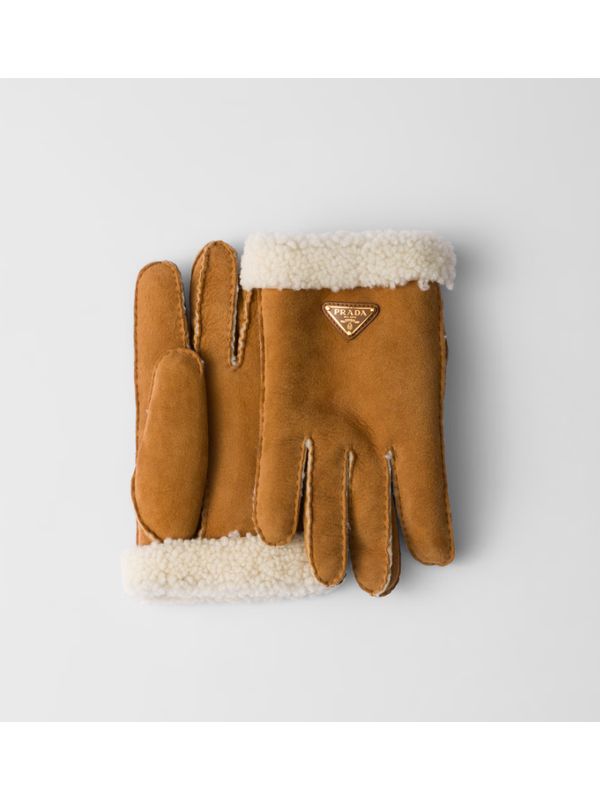 Triangle Logo Suede Gloves