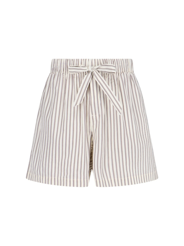 Striped Cotton Pajama Shorts