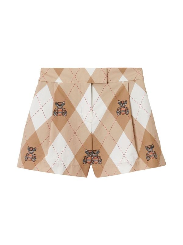 Argyle Pattern Banded Shorts