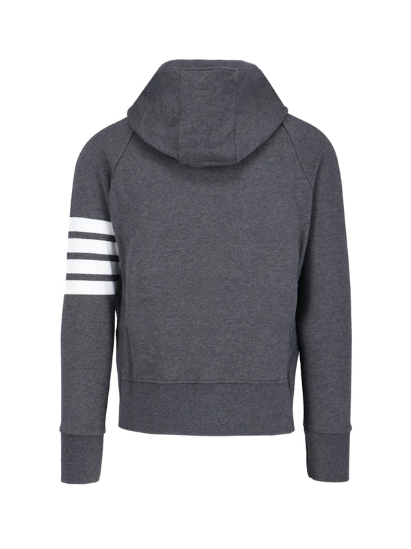 4-Bar Cotton Hoodie Zip-Up