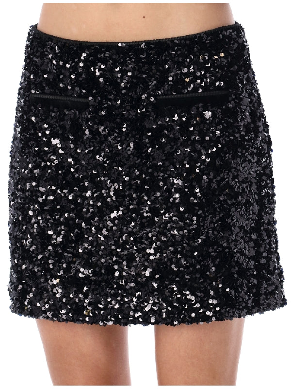 Allover Sequin Mini Skirt