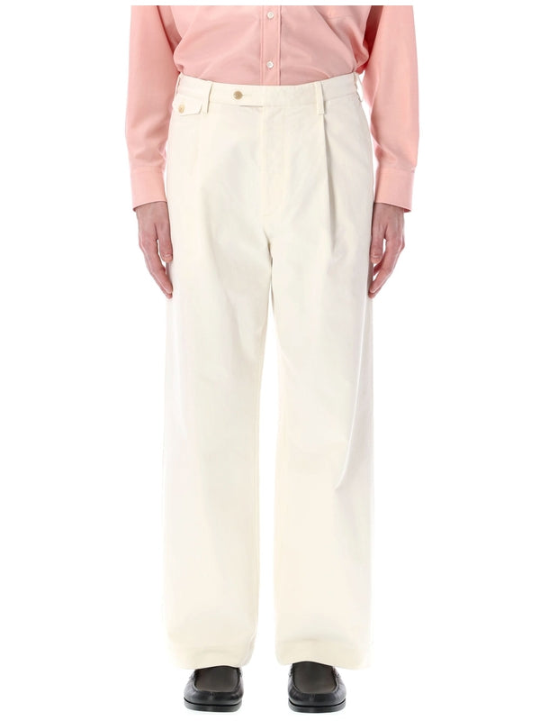 One Tuck Chino Cotton Pants