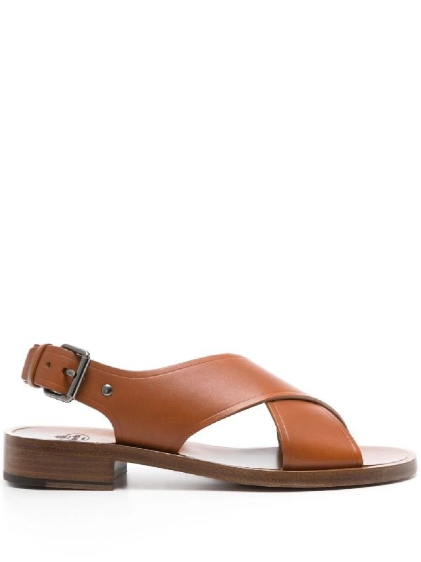 Crossover Strap Leather Sandals