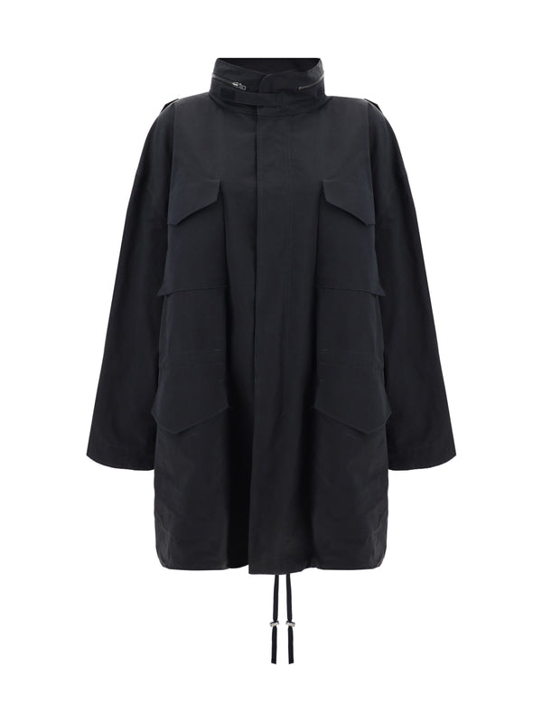 Back Stitch High-neck Parka