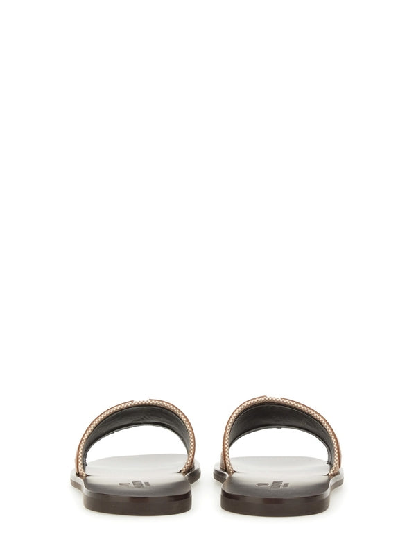 Valentino Beige Brown Slides