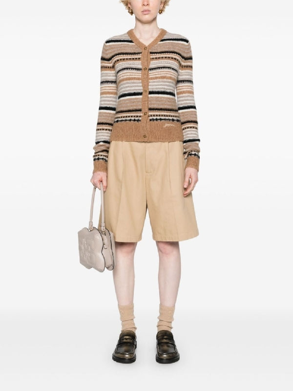 GANNI - Stripe Alpaca Blend Cardigan - Jente