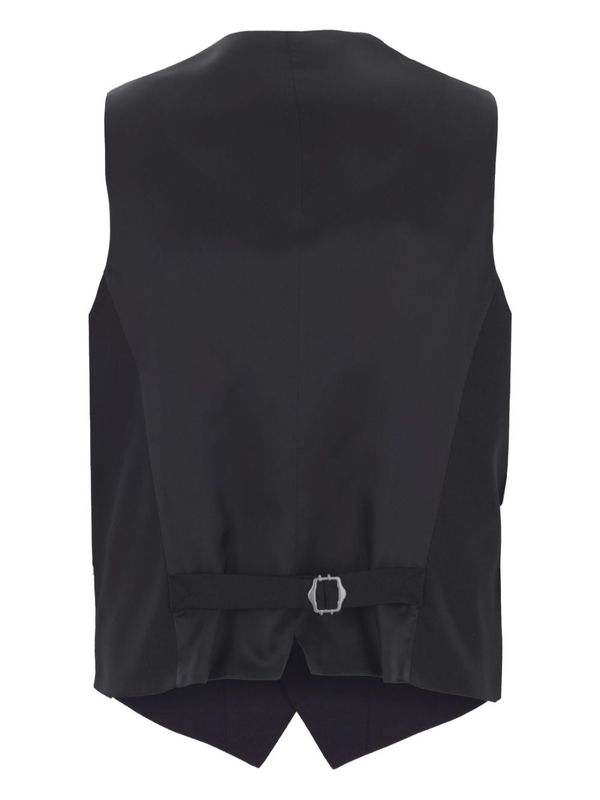 Back Buckle Detail Wool Vest