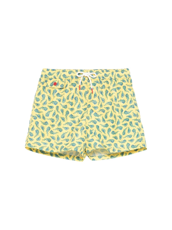 Drawstring Allover Printing Swim Shorts