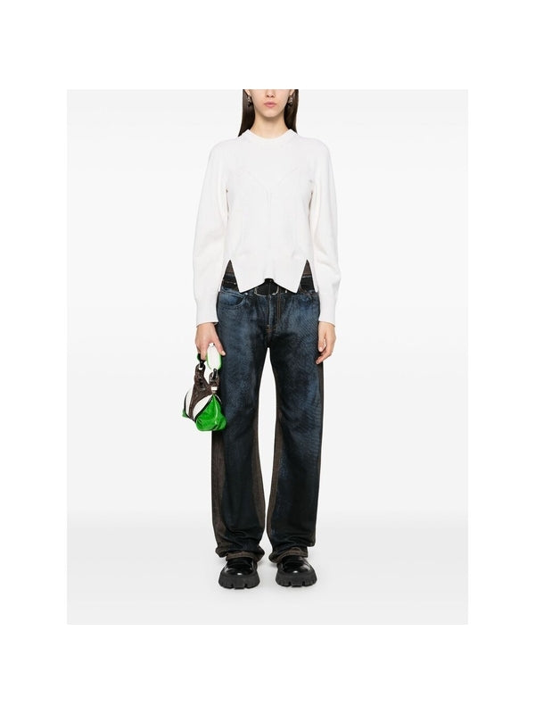 Back Logo Trompe-L'oeil Denim Pants