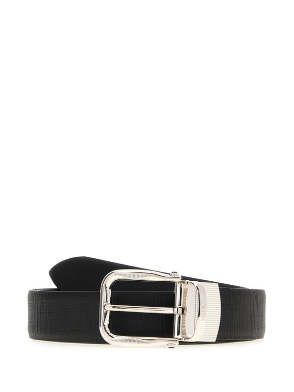 Z Zegna Black Leather Belts