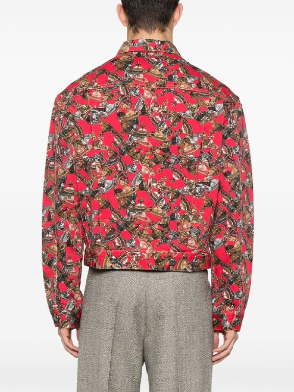 All Over Crazy ORB Pattern Trucker Jacket