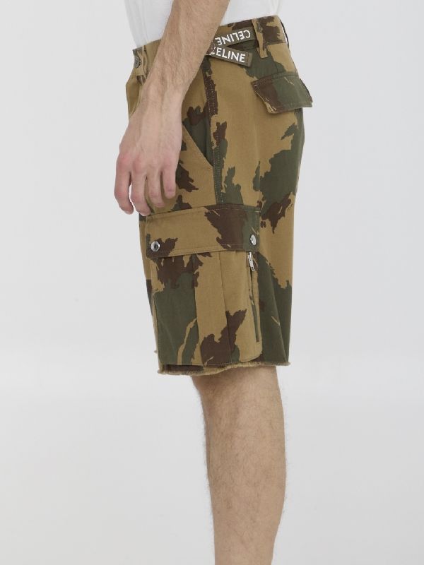 Camouflage Cotton Cargo Shorts