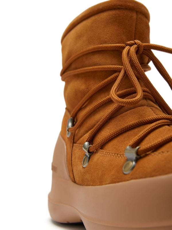 Logo Suede Lace Up Boots