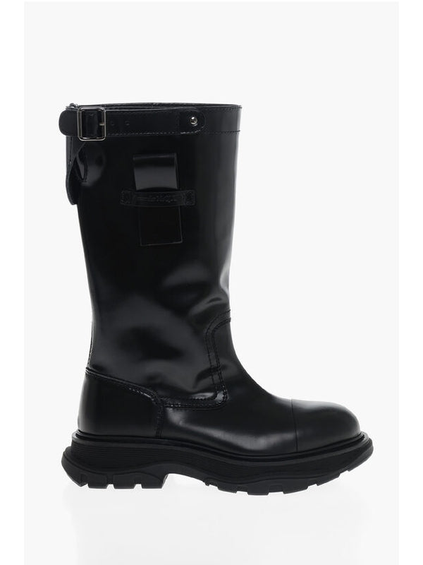 Alexander Mcqueen Black Middle Boots