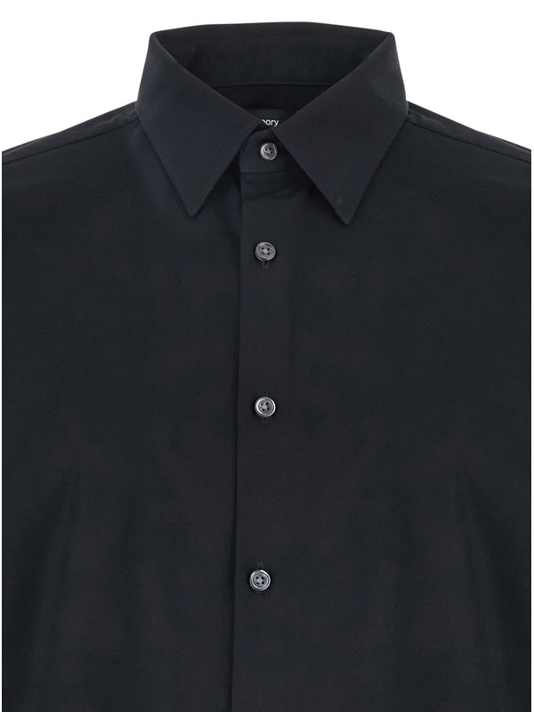 'Sylvain' Black Shirt with Pointed Collar in Cotton Blend Man Shirts