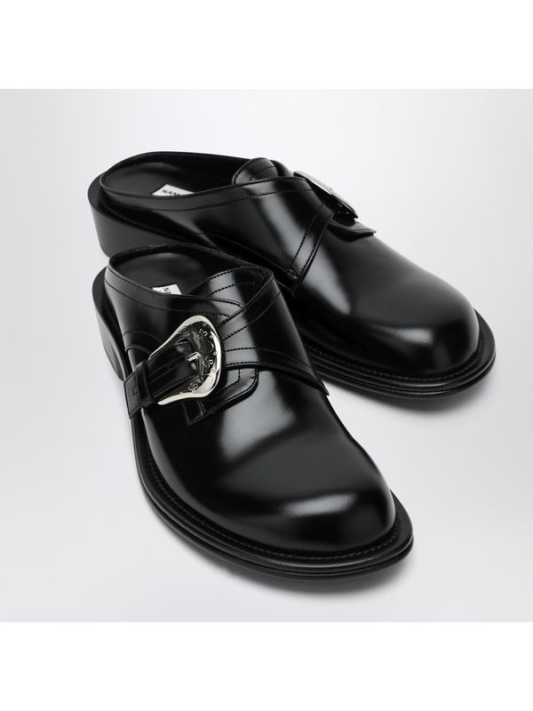 Metal Buckle Leather Bloafer