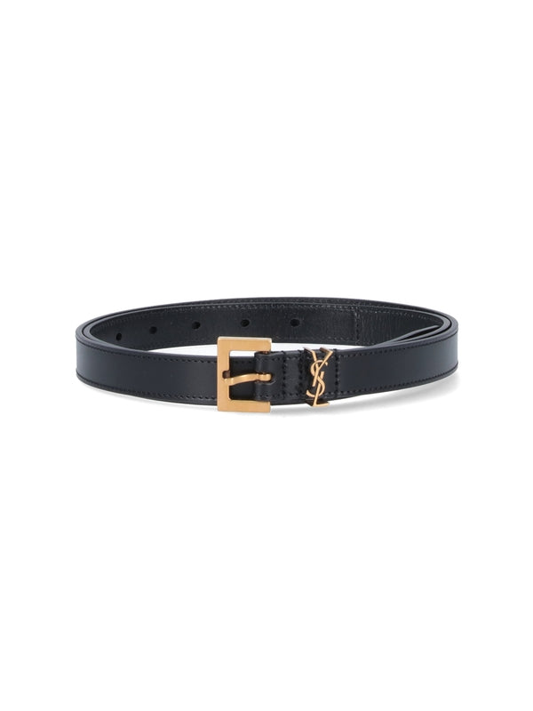 Cassandra Logo Leather Belt