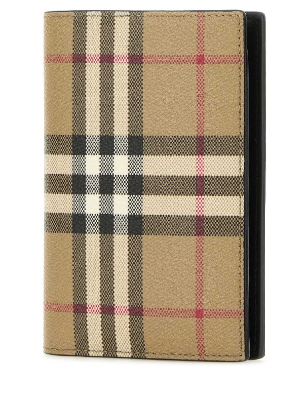 Vintage Check Flap Passport Wallet