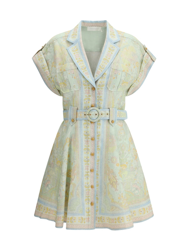 Acadia Graphic Printing Linen
  Dress